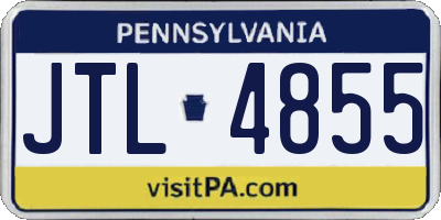 PA license plate JTL4855