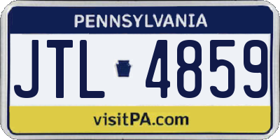 PA license plate JTL4859