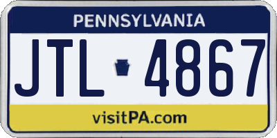 PA license plate JTL4867