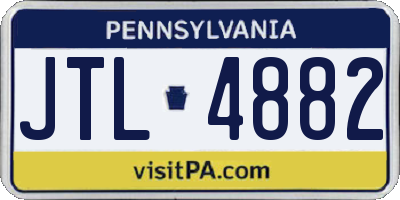 PA license plate JTL4882