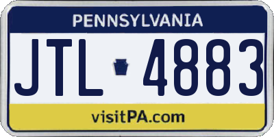 PA license plate JTL4883