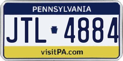 PA license plate JTL4884