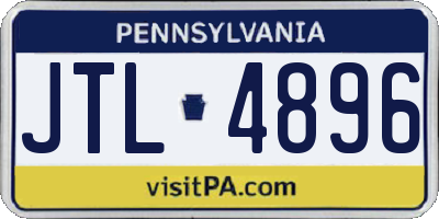 PA license plate JTL4896