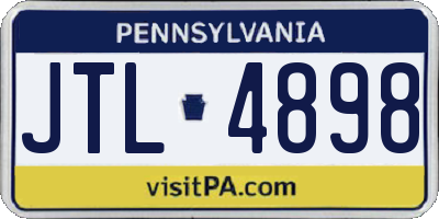 PA license plate JTL4898