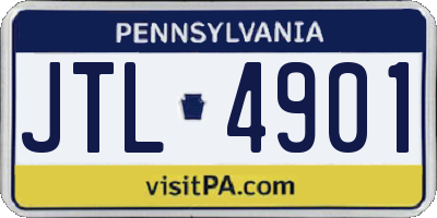 PA license plate JTL4901