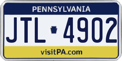 PA license plate JTL4902