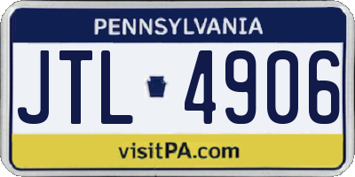 PA license plate JTL4906