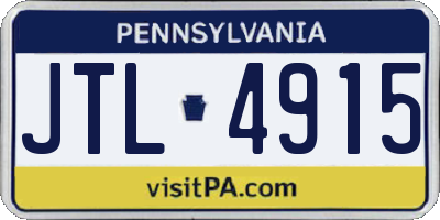 PA license plate JTL4915