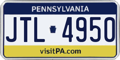 PA license plate JTL4950
