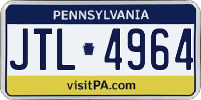 PA license plate JTL4964