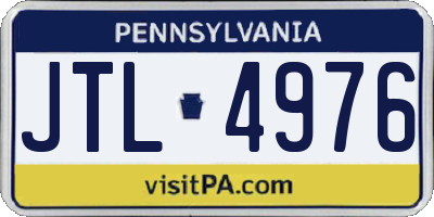 PA license plate JTL4976