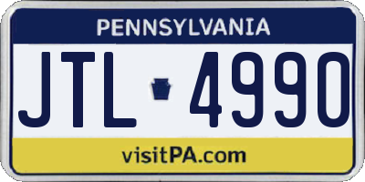 PA license plate JTL4990