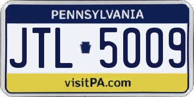 PA license plate JTL5009
