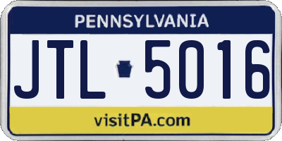PA license plate JTL5016