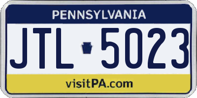 PA license plate JTL5023