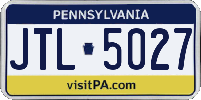 PA license plate JTL5027