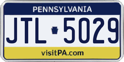 PA license plate JTL5029