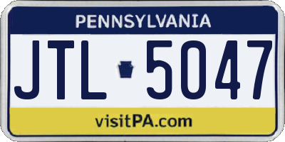 PA license plate JTL5047
