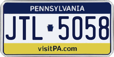 PA license plate JTL5058