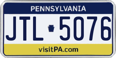PA license plate JTL5076