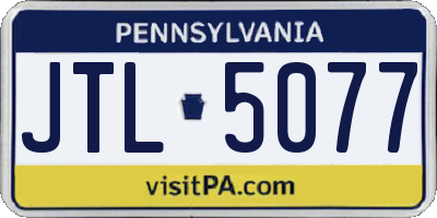 PA license plate JTL5077