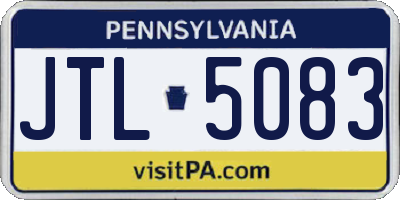 PA license plate JTL5083