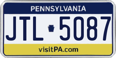 PA license plate JTL5087