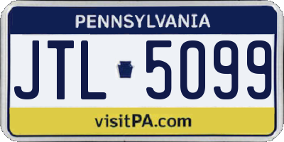 PA license plate JTL5099