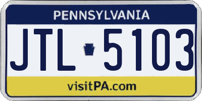 PA license plate JTL5103