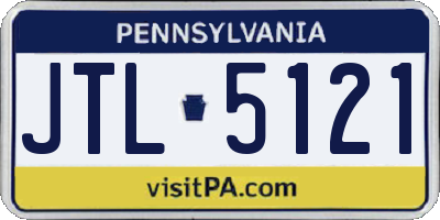 PA license plate JTL5121