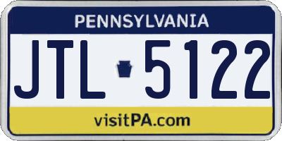 PA license plate JTL5122