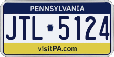 PA license plate JTL5124