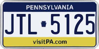 PA license plate JTL5125