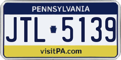 PA license plate JTL5139