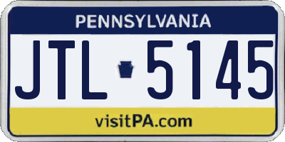 PA license plate JTL5145