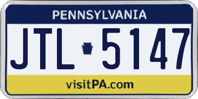 PA license plate JTL5147