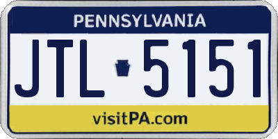 PA license plate JTL5151