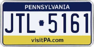 PA license plate JTL5161