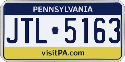 PA license plate JTL5163