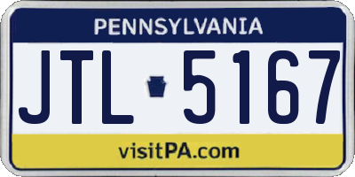 PA license plate JTL5167