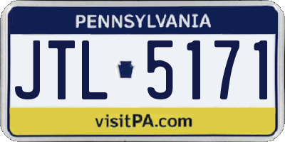 PA license plate JTL5171