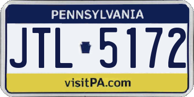 PA license plate JTL5172