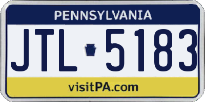 PA license plate JTL5183