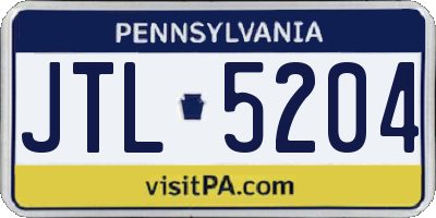 PA license plate JTL5204