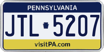 PA license plate JTL5207
