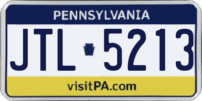 PA license plate JTL5213