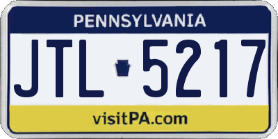 PA license plate JTL5217