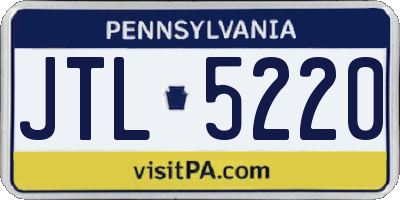 PA license plate JTL5220