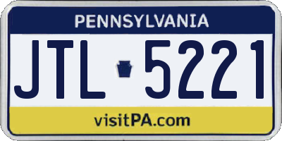 PA license plate JTL5221