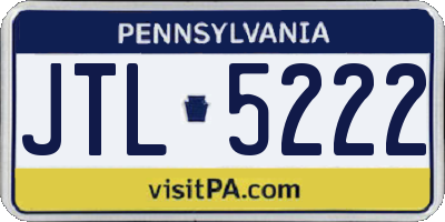 PA license plate JTL5222